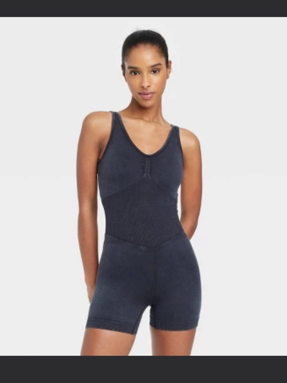 JoyLab - Seamless Navy Knit Romper